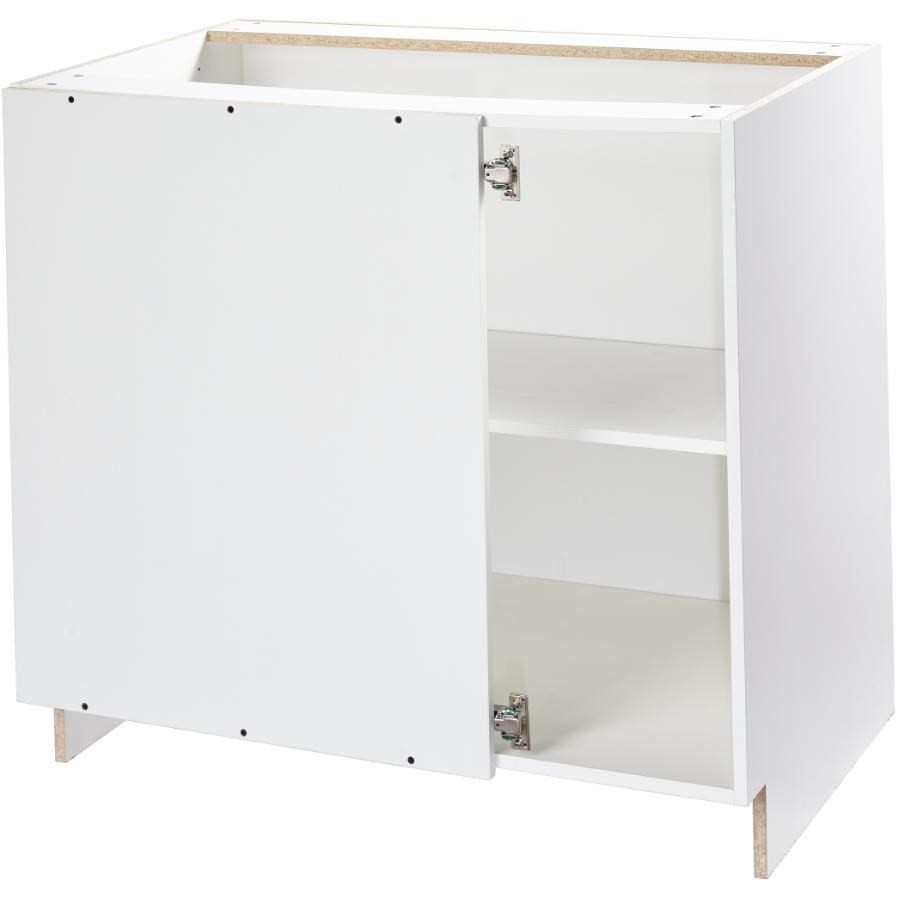 Armoire de plancher prête-à-assembler pour coin mort blanche, 38 po