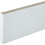 Plaque de coup de pied en mélamine blanc de 4-5/16 po x 96 po x 5/8 po