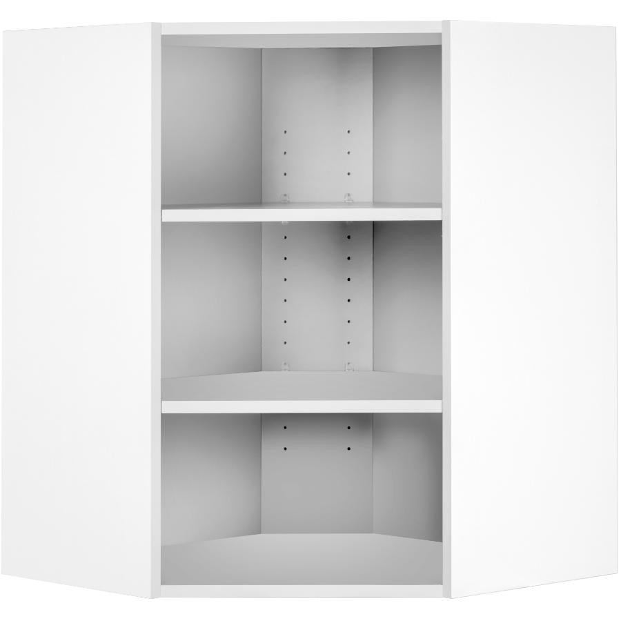 Armoire murale prête-à-assembler de coin blanche, 24 po