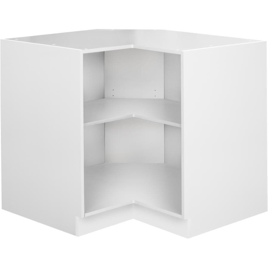 Armoire de plancher prête-à-assembler de coin blanche, 33 po