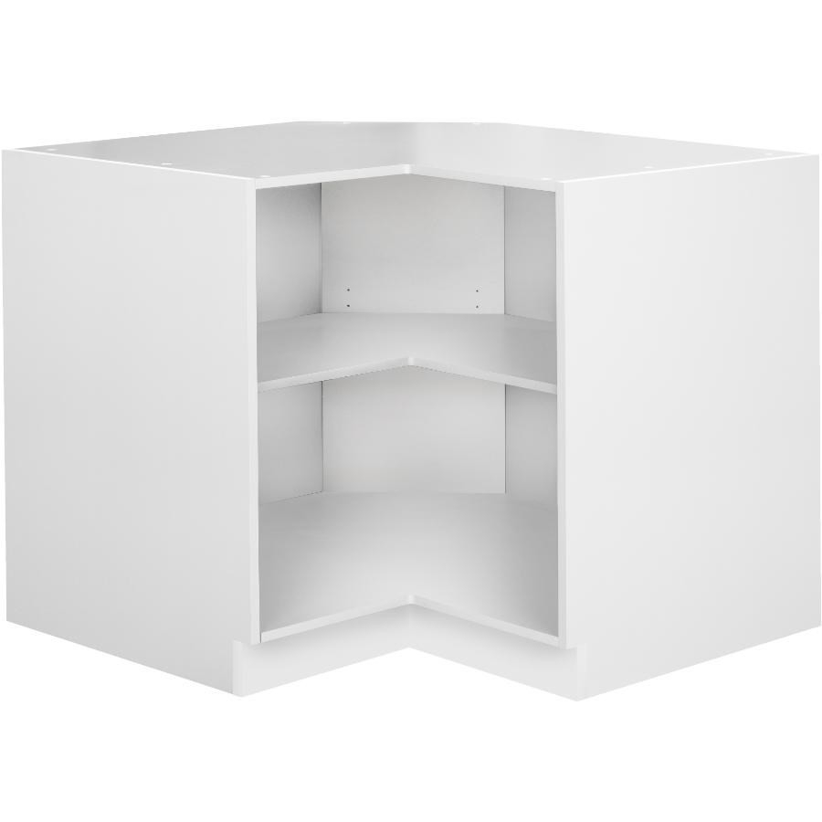 Armoire de plancher prête-à-assembler de coin blanche, 36 po