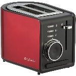 Grille-pain à 2 fentes très larges, rouge métallique