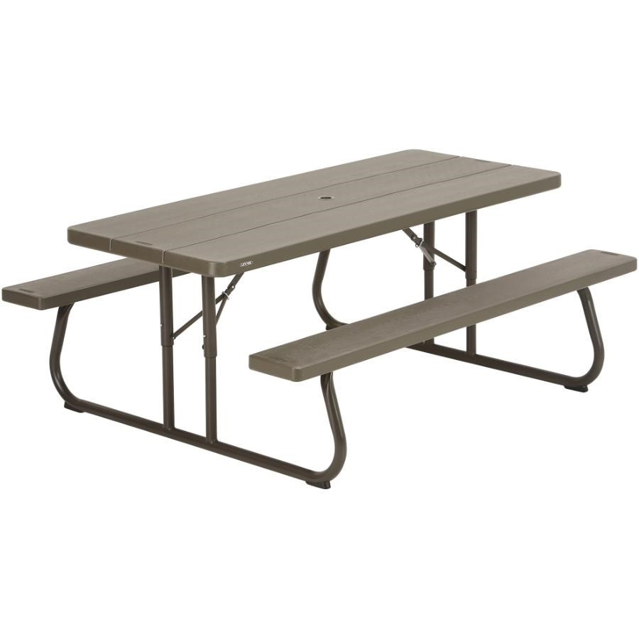 Table à pique-nique pliante de 6 pi, grain de bois