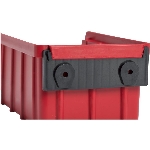Paquet de 4 bacs de rangement en plastique rouge, 4 po x 5 po