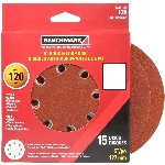 Paquet de 15 disques de ponçage autoagrippants de 5 po en oxyde d'aluminium de grain 120, 8 trous