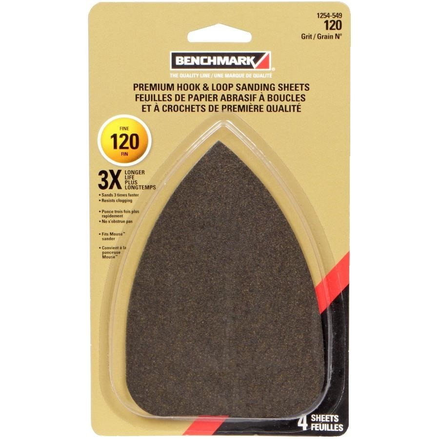 Paquet de 4 feuilles de ponçage de grain 120 pour finition et détail