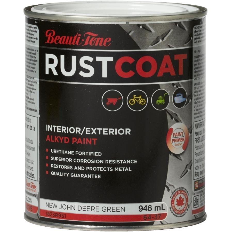 Peinture antirouille à l'alkyde pour accessoires, fini lustré, vert John Deere, 946 ml