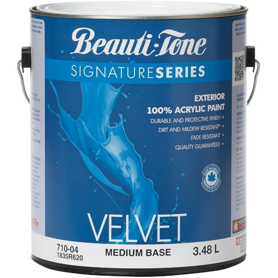 Peinture d'extérieur au latex, fini velours, base moyenne, 3,48 L