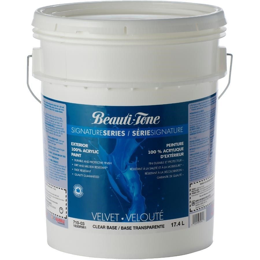 Peinture d'extérieur au latex, fini velours, base claire, 17,0 L