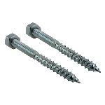 Paquet de 2 boulons-vis de 1/4 po x 2-1/2 po plaqués zinc avec écrous