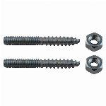 Paquet de 2 boulons-vis de 1/4 po x 2 po plaqués zinc avec écrous