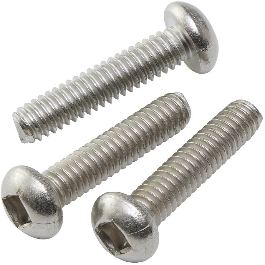 Paquet de 6 vis mécaniques en acier inoxydable à tête ronde, no 8-32 x 3/4 po