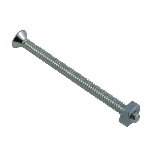Paquet de 10 vis mécaniques à tête plate plaquées zinc avec écrous, no 6-32 x 2 po
