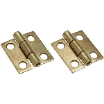 Paquet de 2 charnières étroites de 1 po à broche mobile, laiton