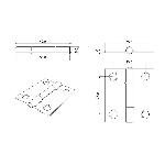 Paquet de 2 charnières étroites de 1-1/2 po à broche fixe, laiton