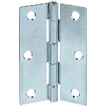 Paquet de 2 charnières étroites de 3 po à broche fixe, zinc
