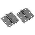 Paquet de 2 charnières larges de 3-1/2 po à rayon de 1/4 po, noir