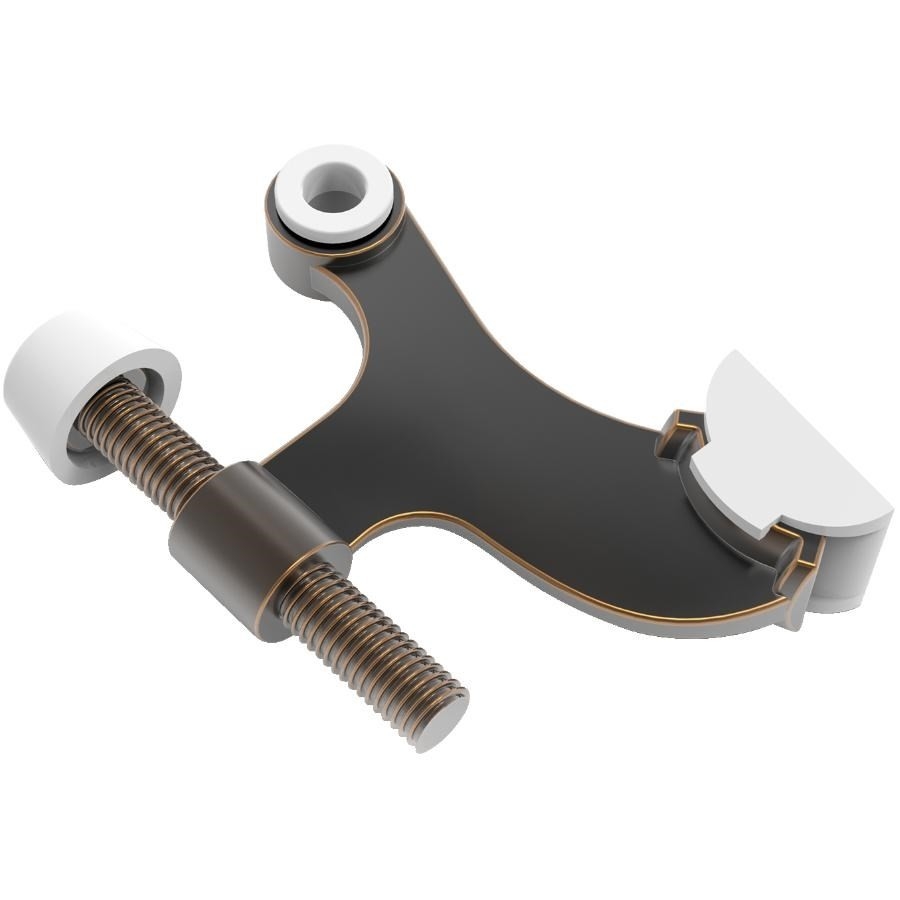 Butoir de porte réglable robuste, bronze huilé