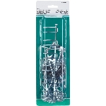 Paquet de 47 crochets pour panneau perforé, service léger, styles variés