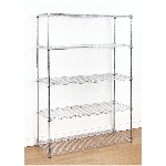Étagère à 5 tablettes en fil métallique chromé de 18 po x 48 po x 72 po