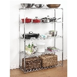 Étagère à 5 tablettes en fil métallique chromé de 18 po x 48 po x 72 po