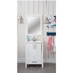 Meuble-lavabo Clare blanc de 23,6 po de largeur x 18,7 po de profondeur x 33,5 po de hauteur à 2 portes et 1 tiroir