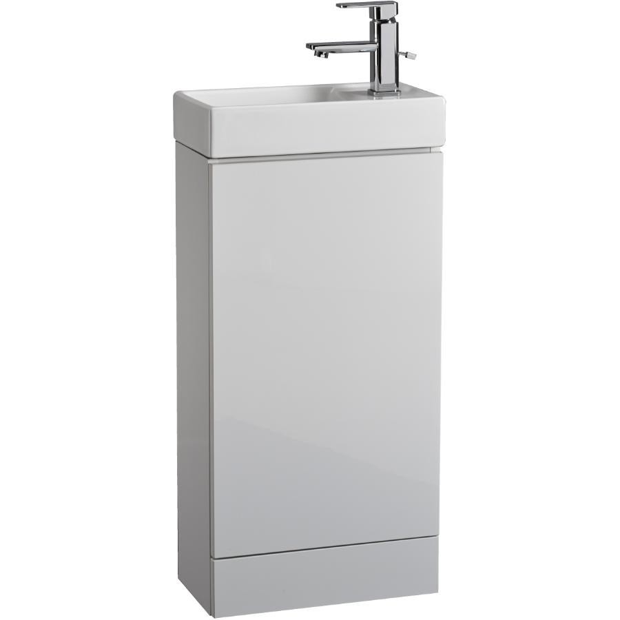 Meuble-lavabo Rylee blanc lustré de 16 po à 1 porte