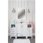 Meuble-lavabo blanc Clare de 30 po de largeur x 18,7 po de profondeur x 33,5 po de hauteur à 2 portes et 1 tiroir