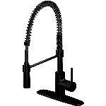 Robinet de cuisine à bec rétractable avec ressort pour 1 ou 3 trous Favos, noir mat