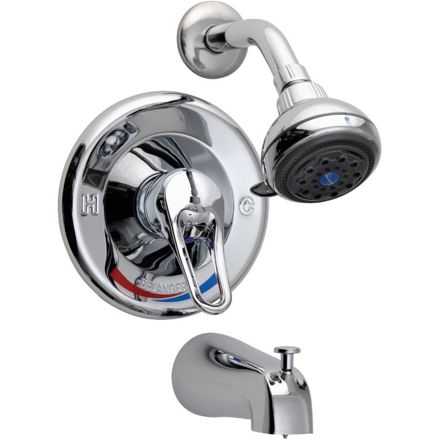 Robinet chromé à 1 levier pour douche et baignoire