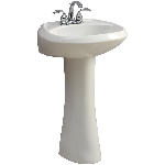 Lavabo sur pied blanc de 21 po x 17 po