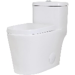 Toilette monobloc allongée isolée blanche de 16 po à double chasse de 3,0 L/4,8 L avec siège à fermeture lente et rondelle de cire dans une boîte