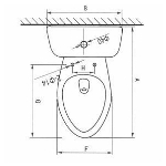 Toilette allongée isolée blanche de 4,8 L Cabot 16,5 po de hauteur
