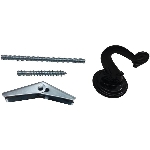 Paquet de 2 crochets pivotants noirs de 1-1/2 po pour plafond