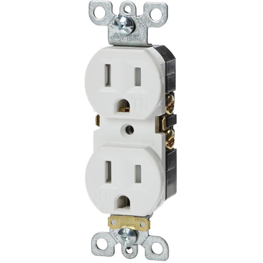 Prise de courant double et inviolable de 15 A et 125 V, blanc