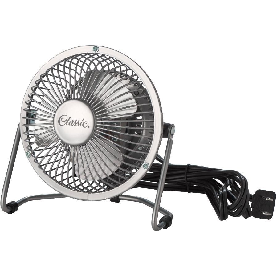 Mini-ventilateur individuel de 4 po en métal à 1 vitesse pour table
