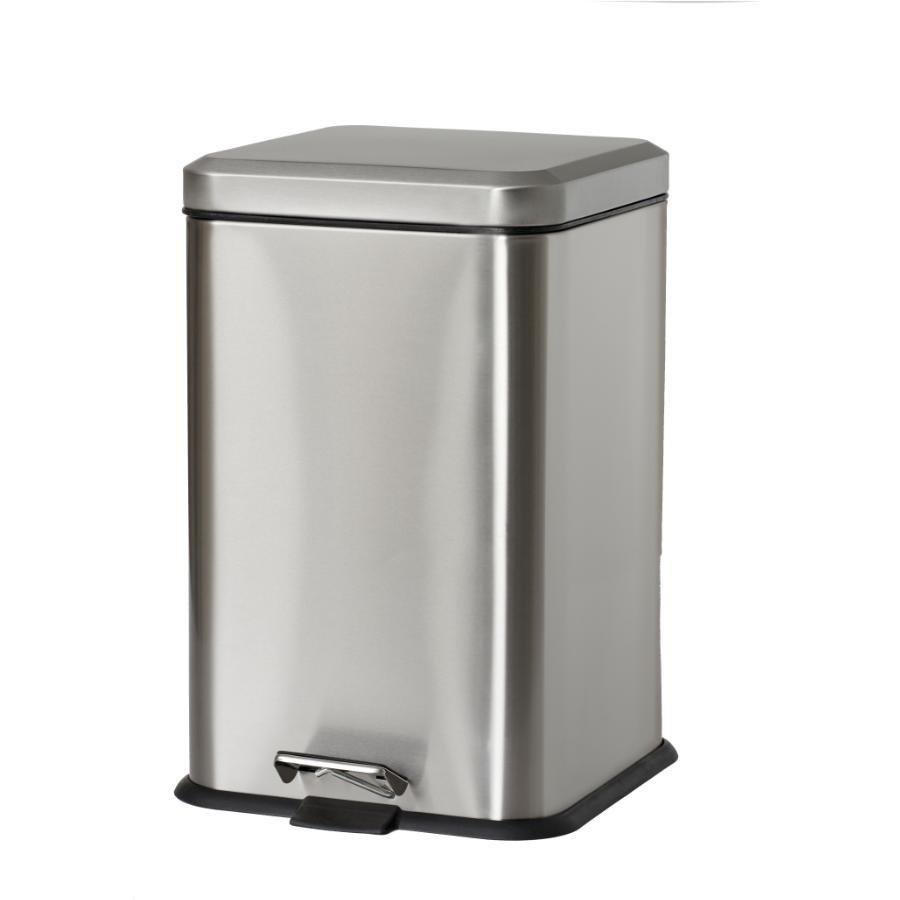 Poubelle à pédale carrée de 20 L, acier inoxydable
