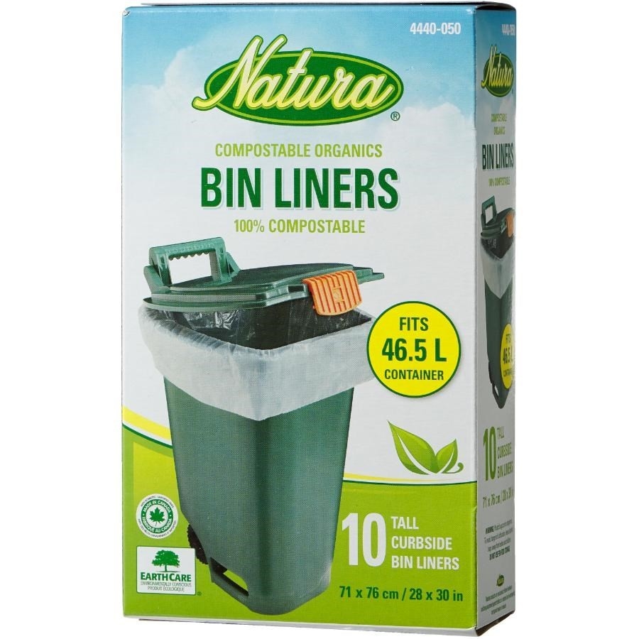 Paquet de 10 sacs à ordures compostables de 28 po x 30 po pour grande poubelle