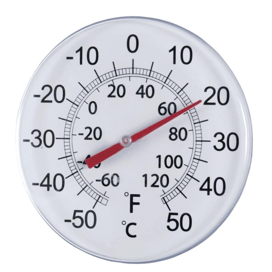 Thermomètre à cadran de 12 po, noir/blanc