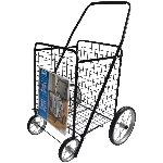 Chariot de magasinage à 4 roues de format moyen de 23 po x 18-1/2 po x 34 po, couleurs variées