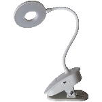 Lampe de bureau rechargeable à pince, blanc