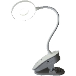 Lampe de bureau rechargeable à pince, blanc