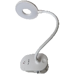 Lampe de bureau rechargeable à pince, blanc