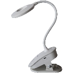 Lampe de bureau rechargeable à pince, blanc