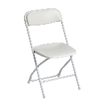 Chaise pliante en plastique, blanc