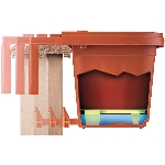 Jardinière réglable pour rampe, terre cuite, 24 po