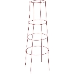 Tuteur à 4 anneaux inversés rouge de 18 po x 47 po pour tomates/fleurs