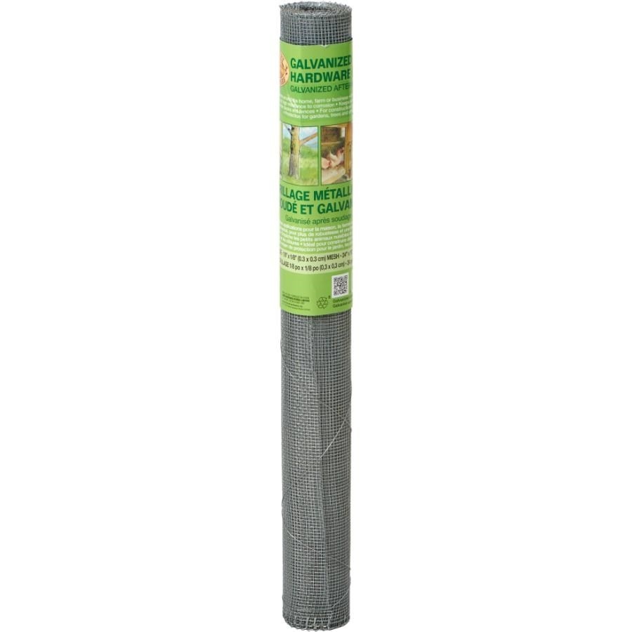 Grillage galvanisé de calibre 27, 24 po x 1/8 po x 10 pi