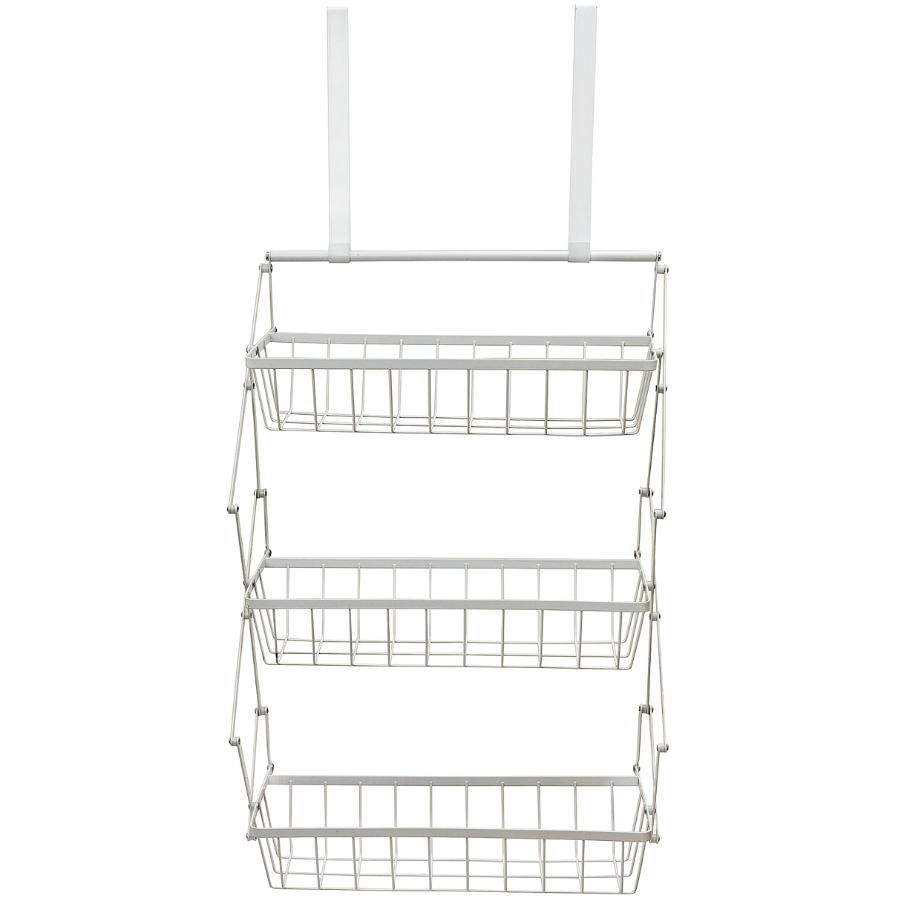 Panier de rangement à 3 niveaux blanc par-dessus la porte