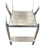 Escabeau en aluminium à 2 marches, avec plateau en plastique